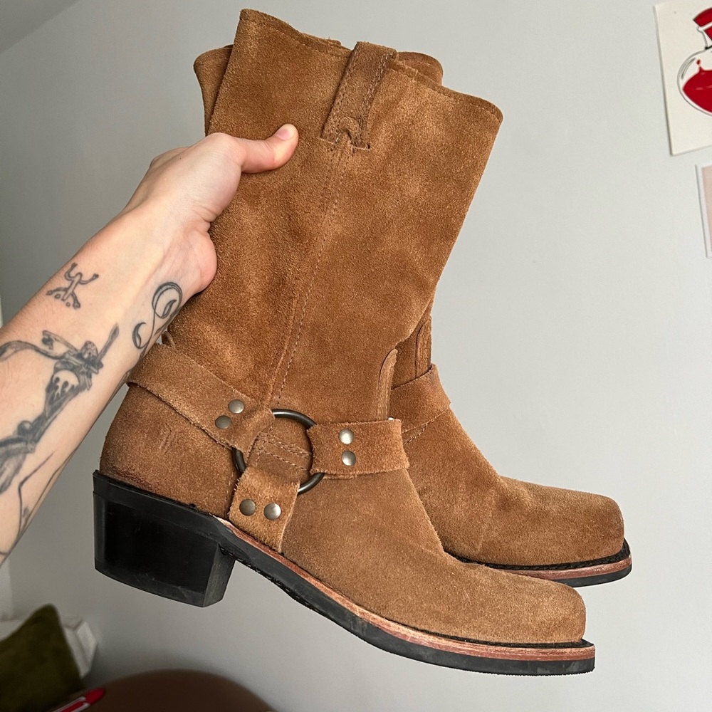 FRYE 8R Harness Suede Boots